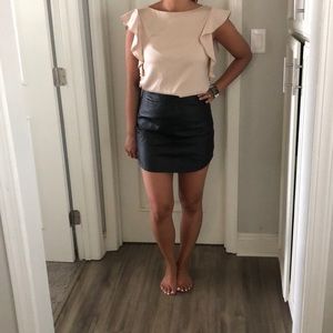 Theory Ruffle Sleeve Silk Top - Blush